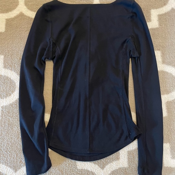 Free People Looking Back Grey Lace Up Tee - Picture 2 of 5